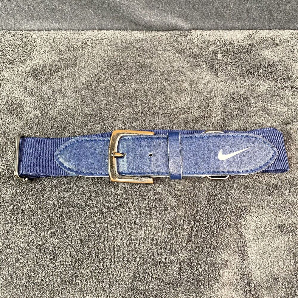 Nike Blue Stretch Baseball Belt Adjustable Logo Buckle Unisex Kids One Size